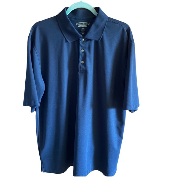 Pebble Beach Performance Men's Blue Polo Shirt size XL - Picture 1 of 7